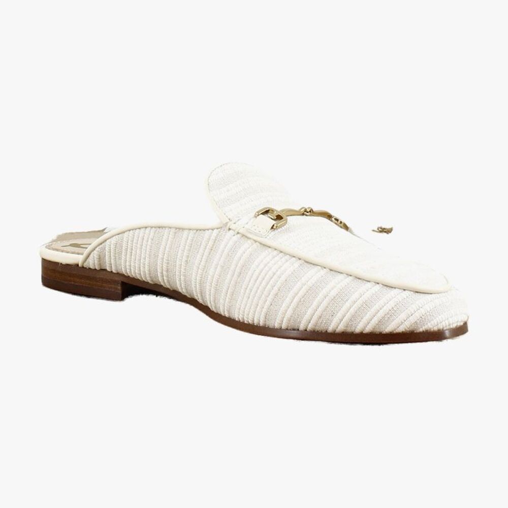 Sam Edelman Linnie White/Natural Striped Linen